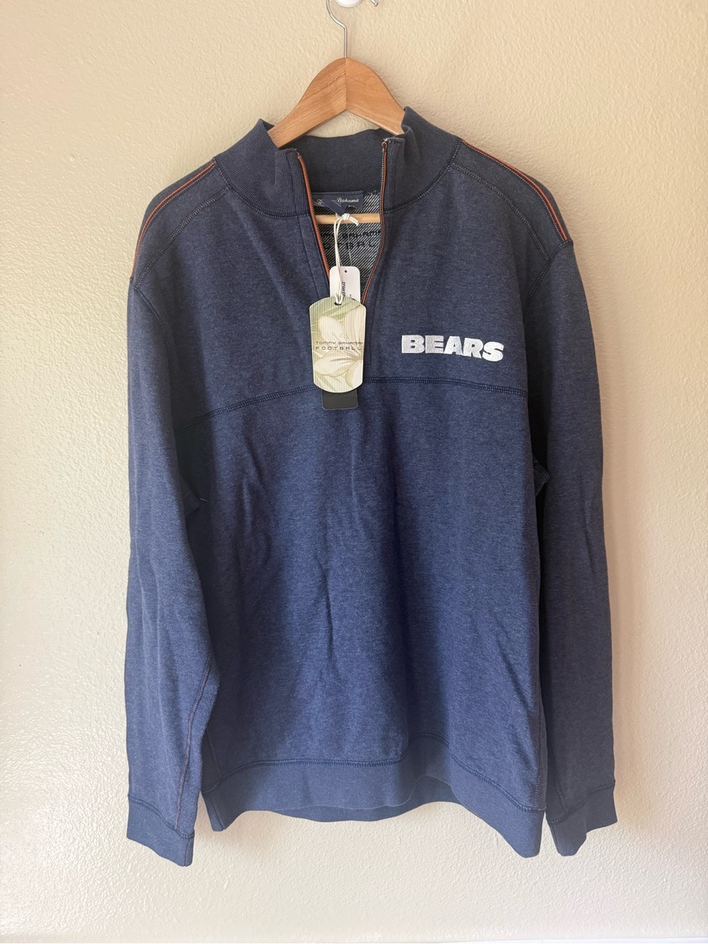 Tommy Bahama X NFL Flip Drive Half Zip BEARS Reversible Pullover